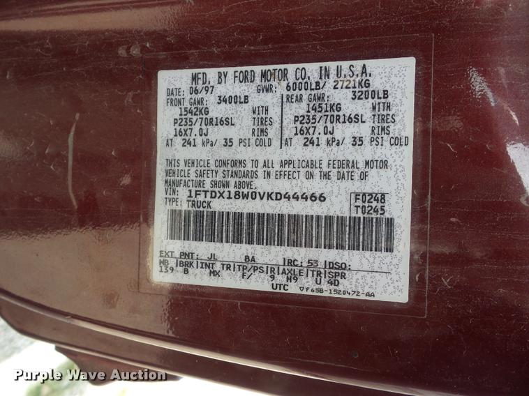 image for item BK9583 1997 Ford F150 SuperCab pickup truck