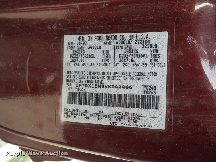 image for item BK9583 1997 Ford F150 SuperCab pickup truck
