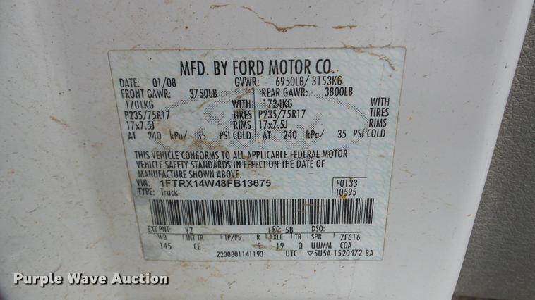 image for item DA8836 2008 Ford F150 SuperCab pickup truck