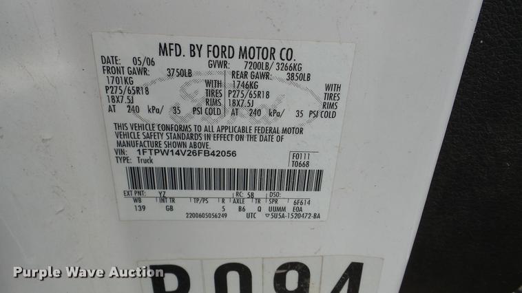 image for item DA8840 2006 Ford F150 SuperCrew pickup truck