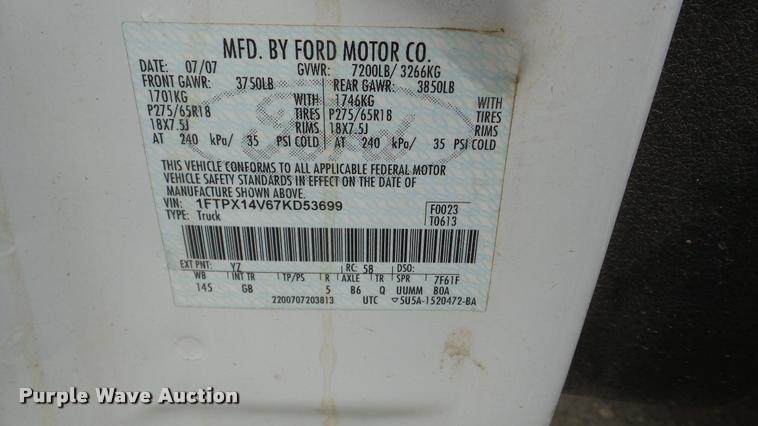 image for item DA8843 2007 Ford F150 SuperCab pickup truck