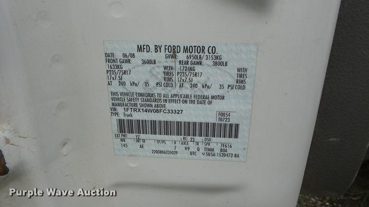 image for item DA8844 2008 Ford F150 SuperCab pickup truck