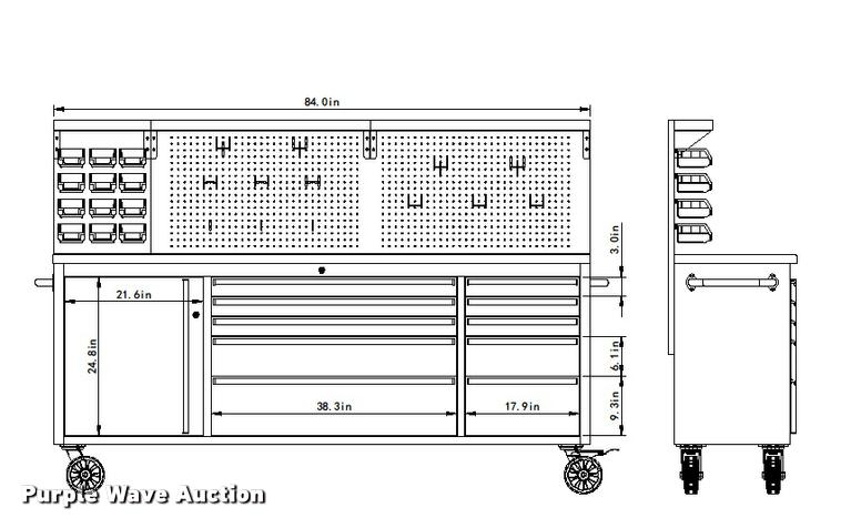 image for item F1012 Siebel Manufacturing 84" stainless steel work bench