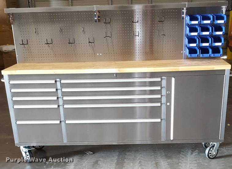 image for item F1012 Siebel Manufacturing 84" stainless steel work bench