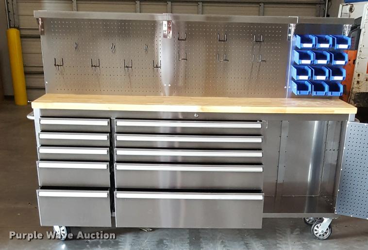 image for item F1012 Siebel Manufacturing 84" stainless steel work bench