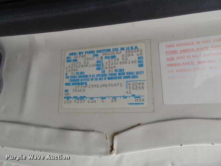 image for item J4808 1988 Ford F250 HD Custom pickup truck