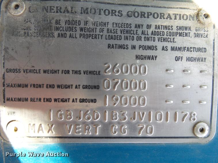 image for item K1122 1988 Chevrolet C60 flatbed truck