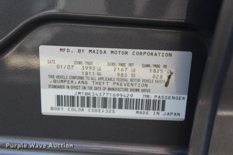 image for item K1952 2007 Mazda 3