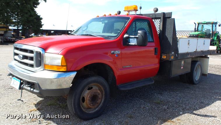 image for item K2064 2000 Ford F450 XLT Super Duty flatbed truck