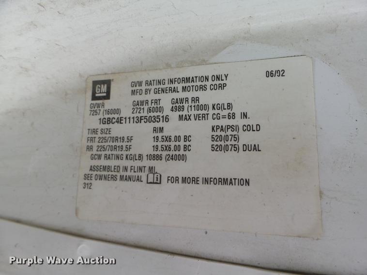 image for item K2069 2003 Chevrolet C4500 truck chassis