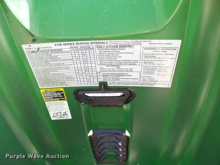 image for item K2081 2012 John Deere X734 yard tractor