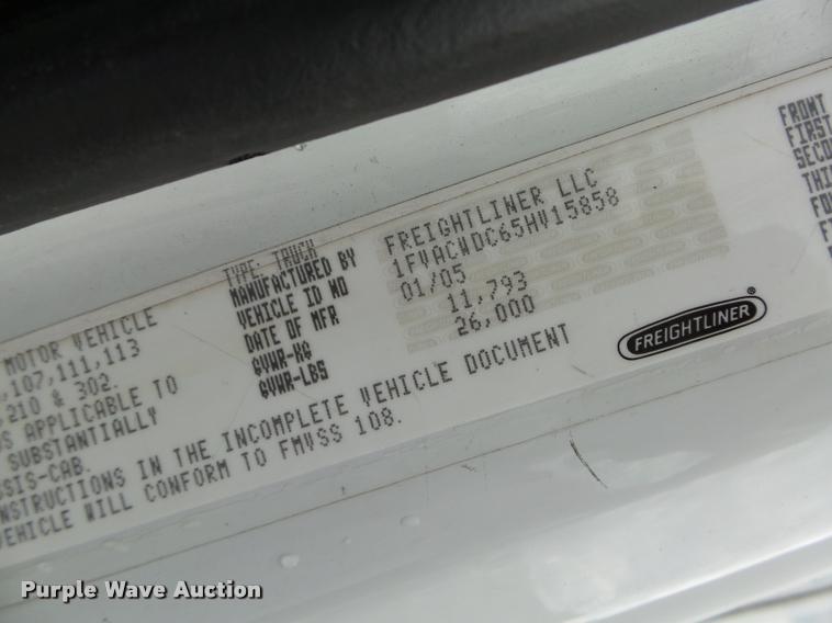 image for item K2176 2005 Freightliner Business Class M2 box truck