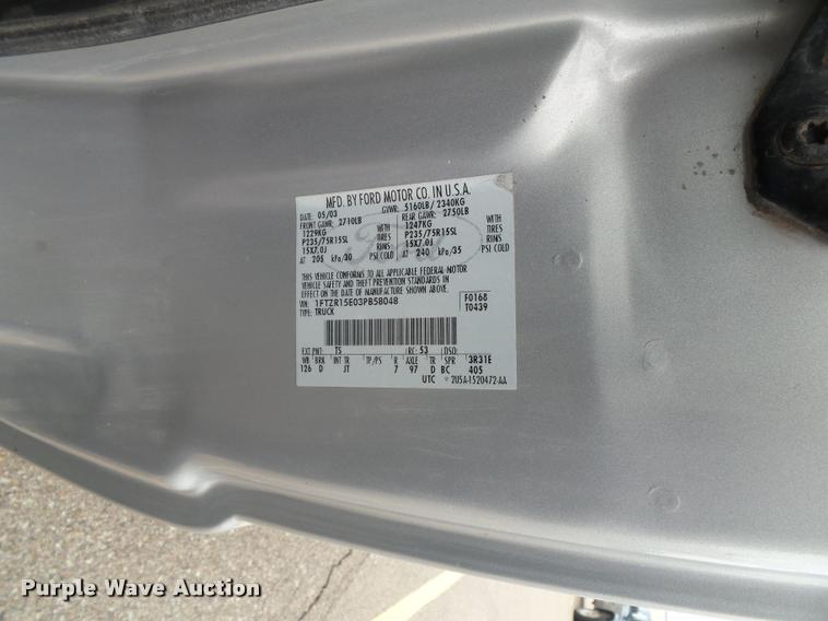 image for item K8208 2003 Ford Ranger SuperCab pickup truck