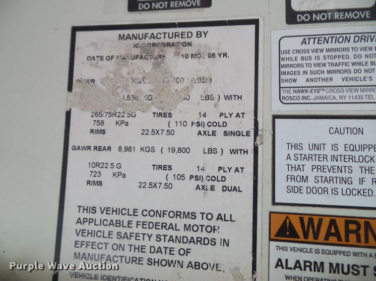 image for item L3578 2006 International CE200 school bus