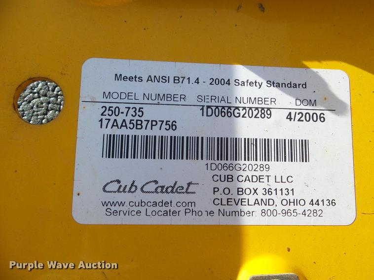 image for item L6982 2006 Cub Cadet R21 ZTR lawn mower