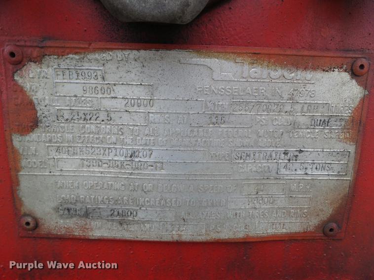 image for item BZ9852 1993 Talbert T3BD-85K-HRG-T1 beam trailer