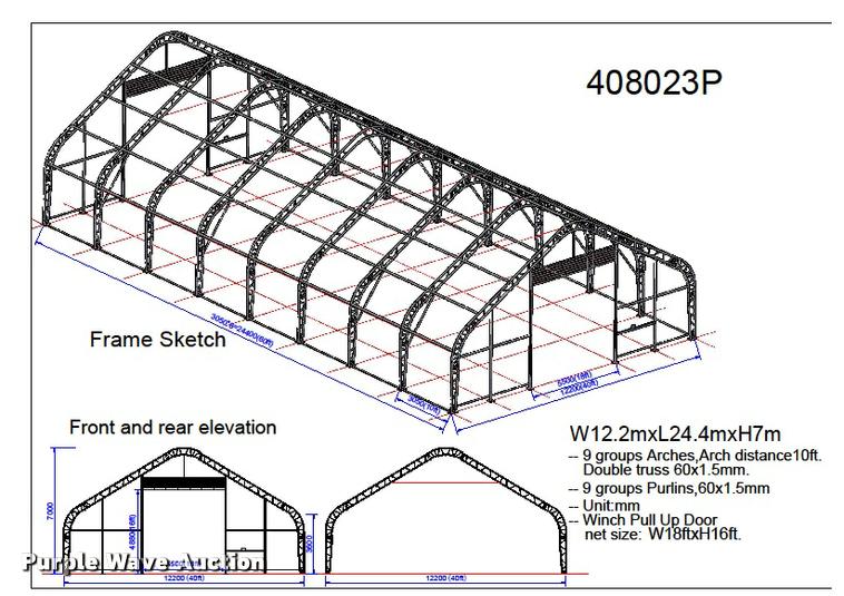 image for item F1124 40' x 80' x 23' double truss storage building