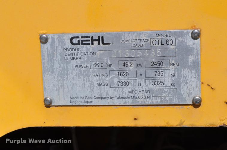 image for item G7488 2005 Gehl CTL60 skid steer