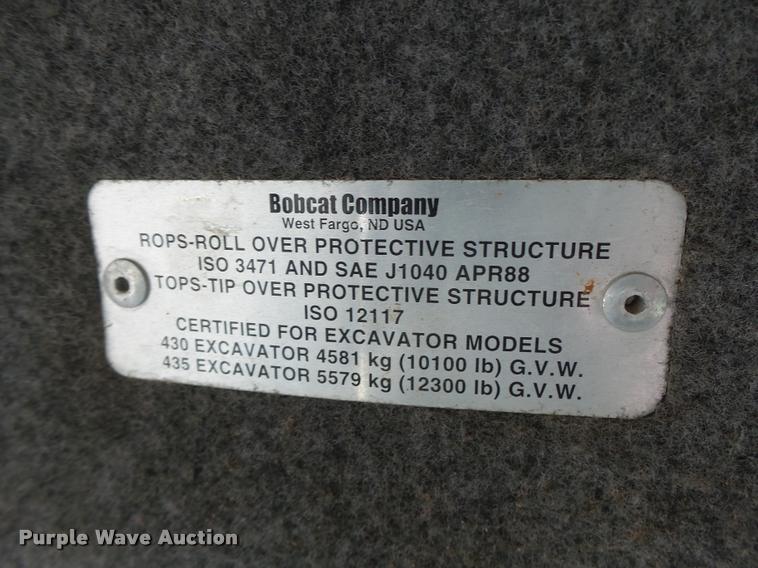 image for item K5689 2004 Bobcat 435 compact excavator