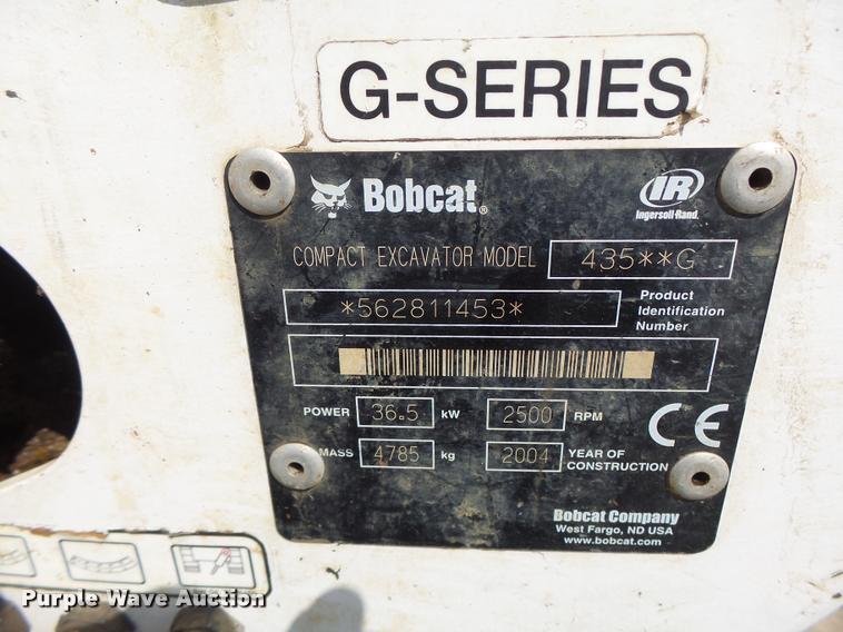 image for item K5689 2004 Bobcat 435 compact excavator