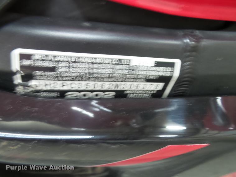 image for item BV9360 2002 Honda CBR600F4 motorcycle