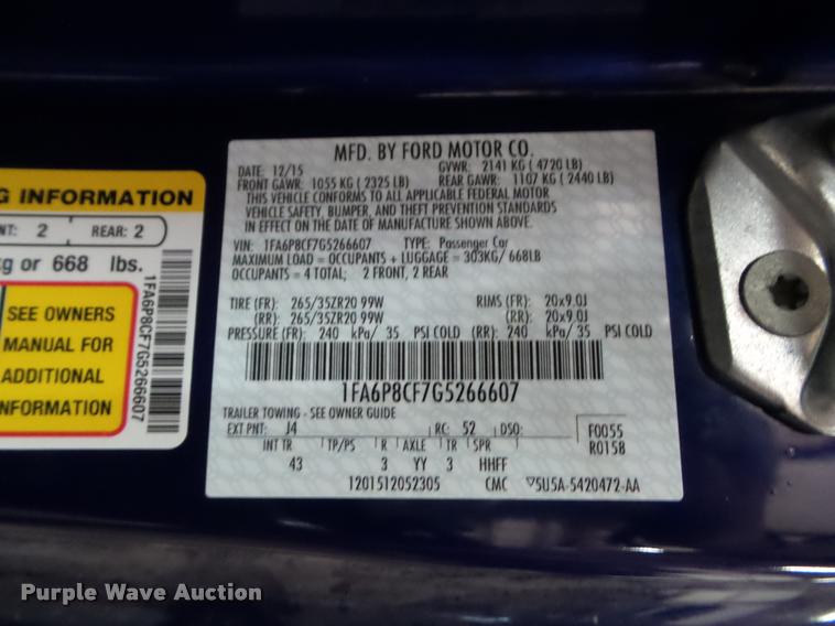 image for item K8181 2016 Ford Mustang GT