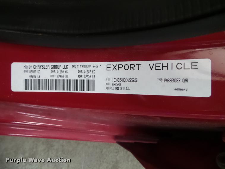 image for item K8190 2012 Dodge Avenger