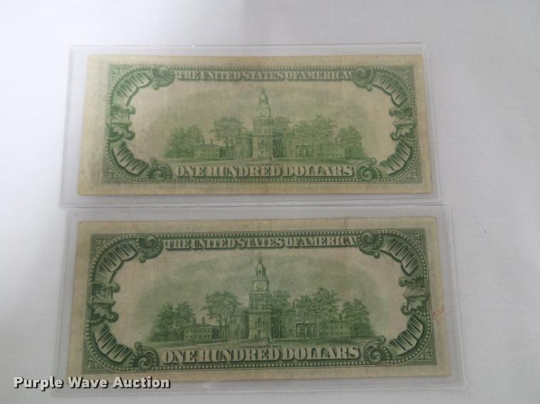 image for item BV9338 (2) $100 bills