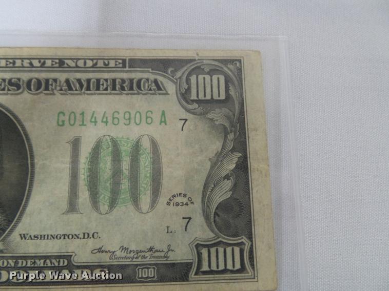 image for item BV9338 (2) $100 bills