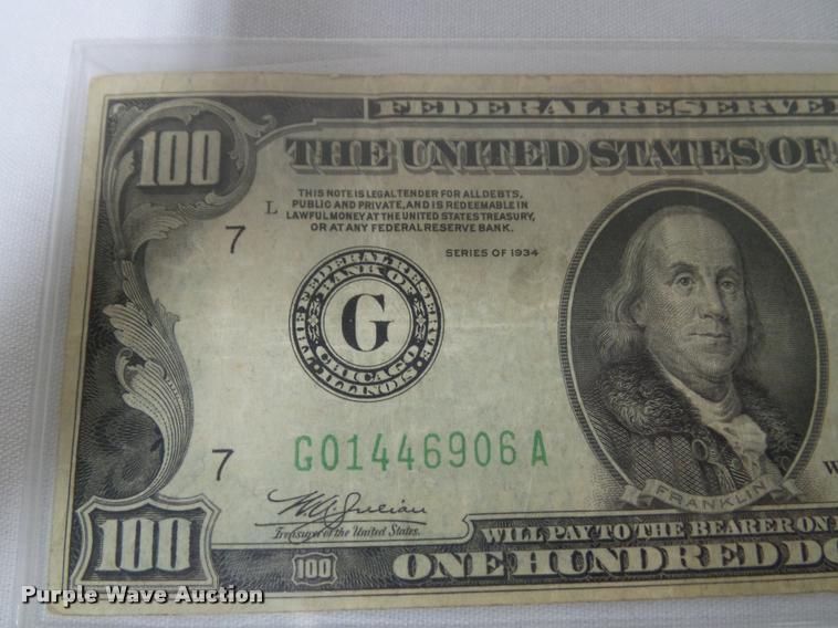 image for item BV9338 (2) $100 bills