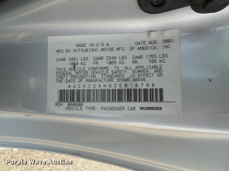 image for item J4774 2002 Mitsubishi Eclipse GT