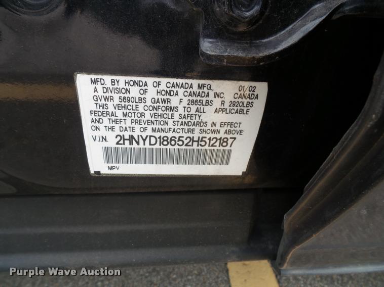 image for item J4785 2002 Acura MDX SUV