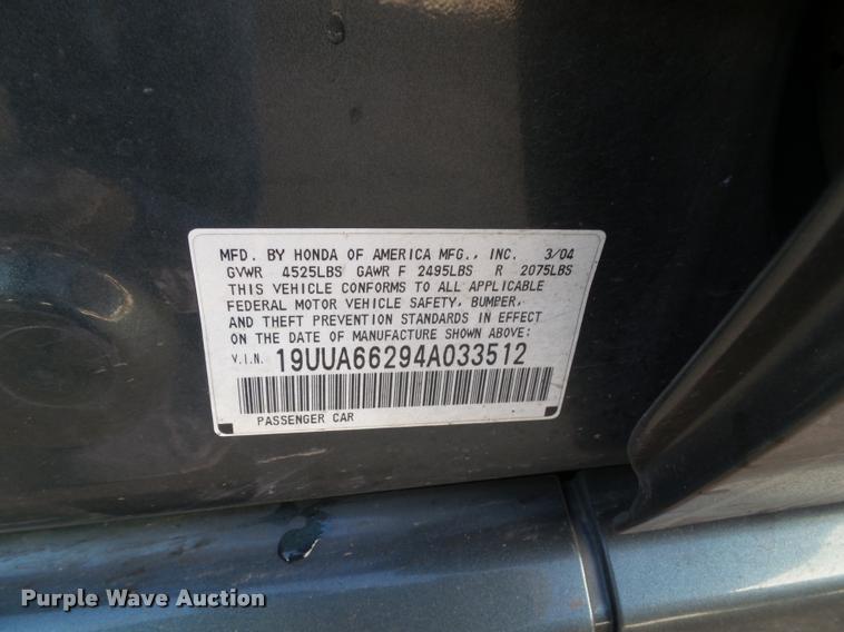 image for item K8195 2004 Acura TL