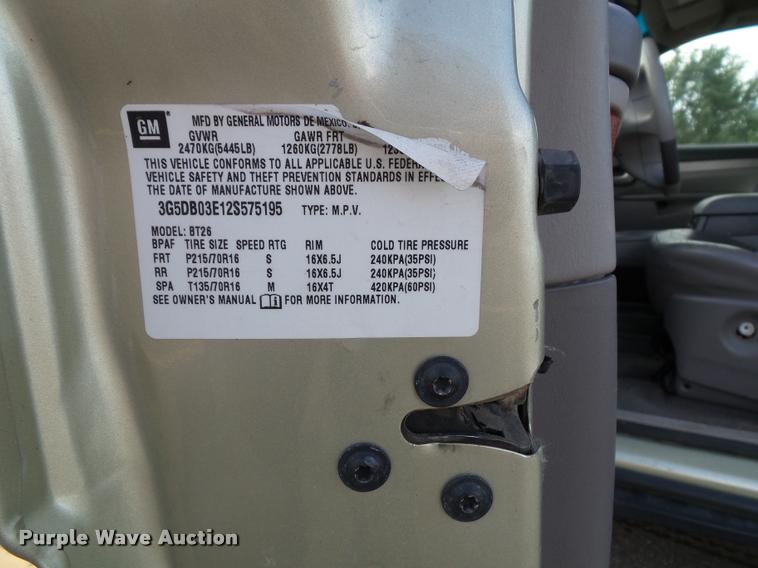 image for item K8206 2002 Buick Rendezvous CXL SUV