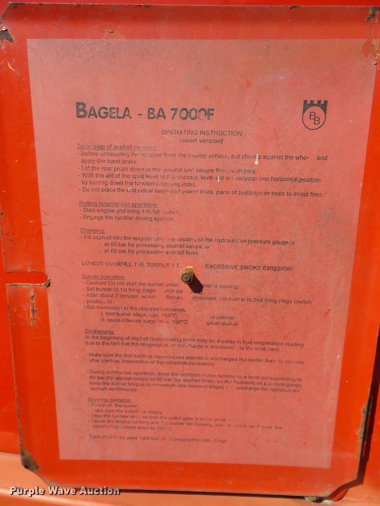 image for item AG9380 2007 Bagela BA7000F asphalt recycler