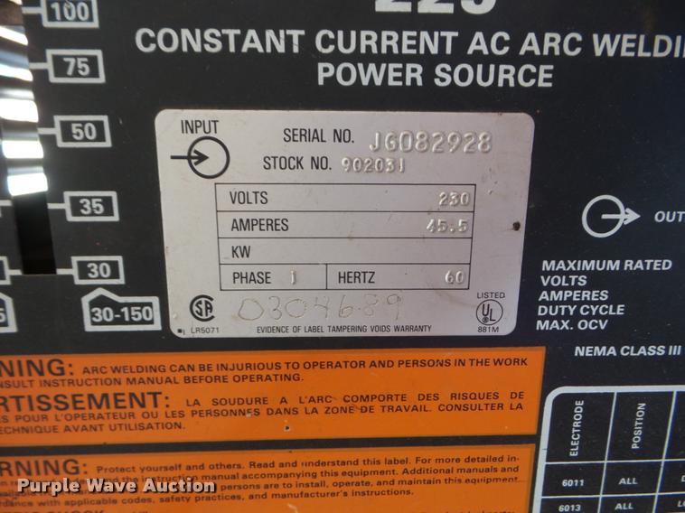 image for item AP9703 Miller Thunderbolt 225 arc welder