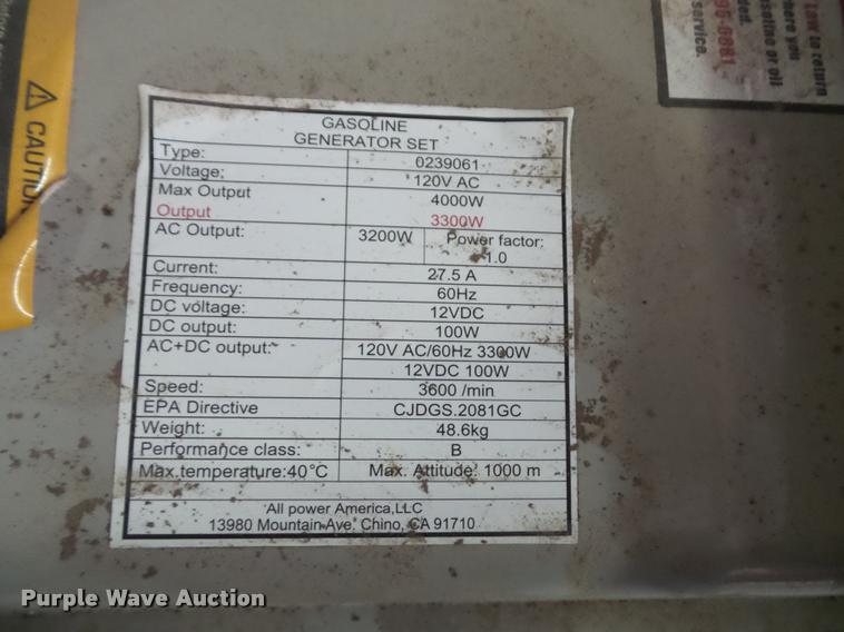 image for item BV9840 Rock River generator
