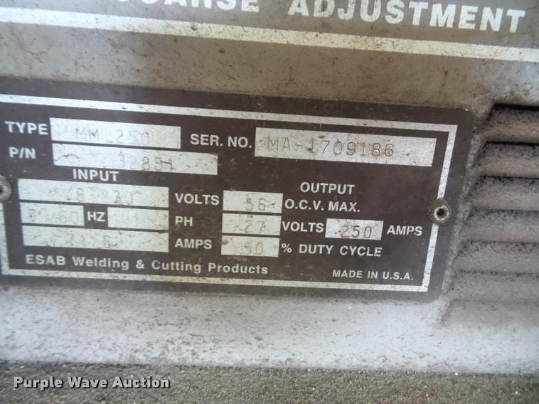 image for item BV9842 1997 Esab 250 arc welder