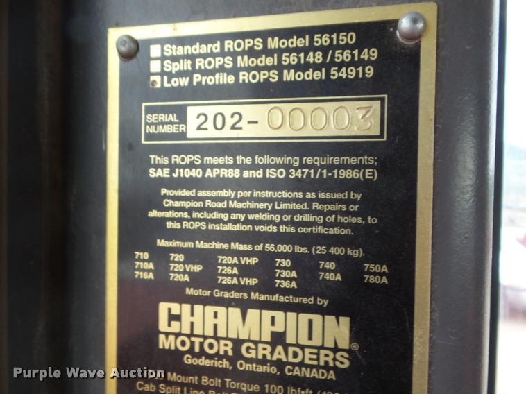 image for item DA4535 2000 Champion 710A Series 6 motor grader