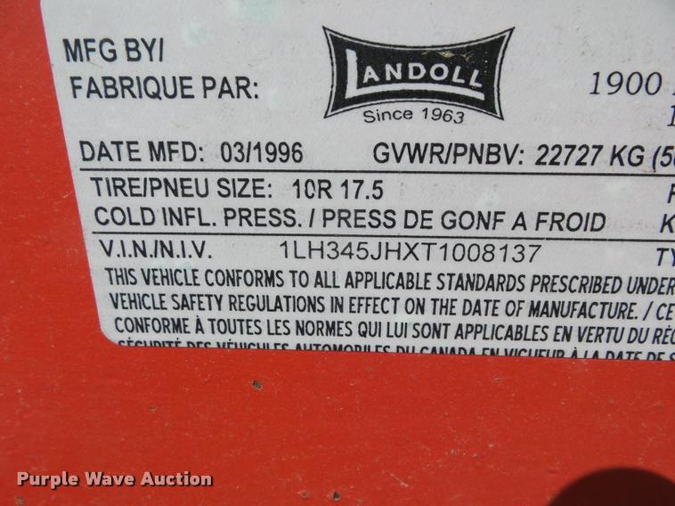 image for item DA4536 1995 Landoll 345-31 tilt deck equipment trailer