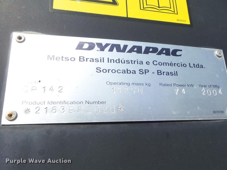 image for item J5082 2004 Dynapac CP142 pneumatic roller