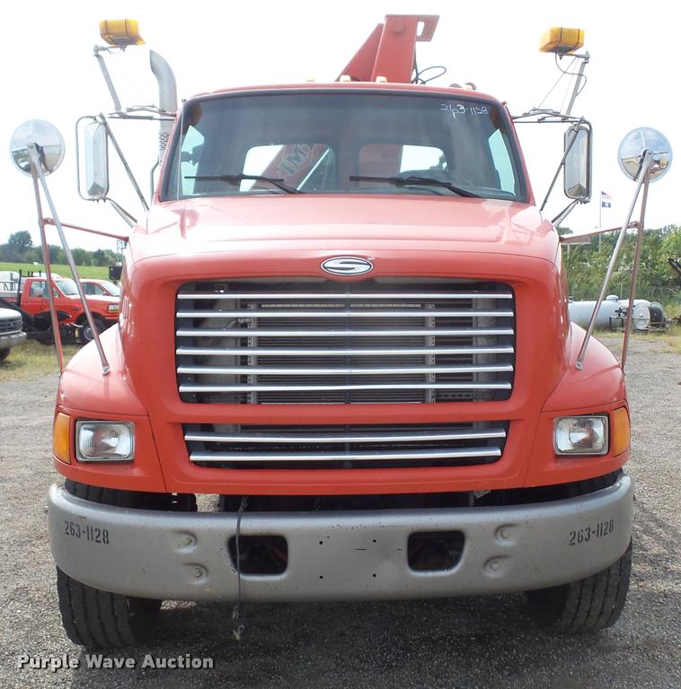 image for item K3670 1999 Sterling L9000 flatbed truck with crane