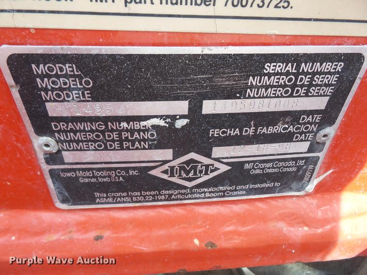 image for item K3670 1999 Sterling L9000 flatbed truck with crane