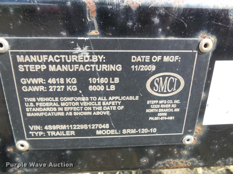 image for item K3672 2009 Stepp Manufacturing SRM 10X120 asphalt recycler