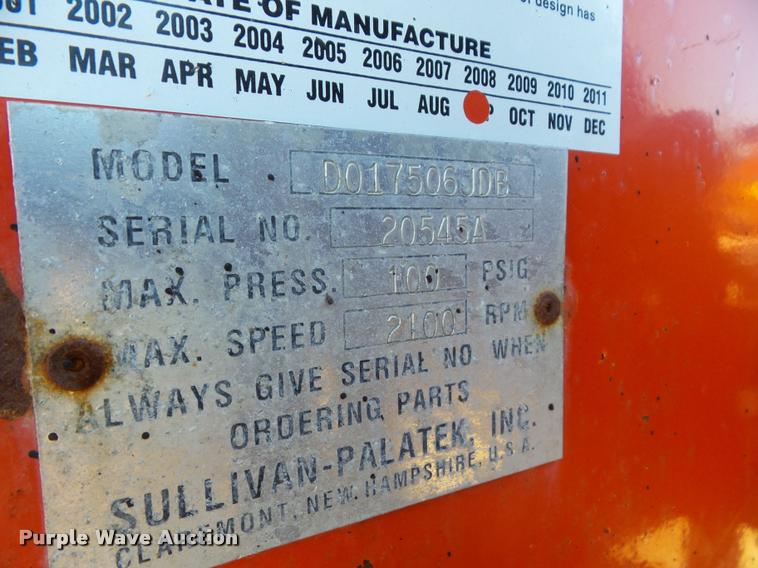 image for item L1627 2000 Sullivan D175Q6JD air compressor