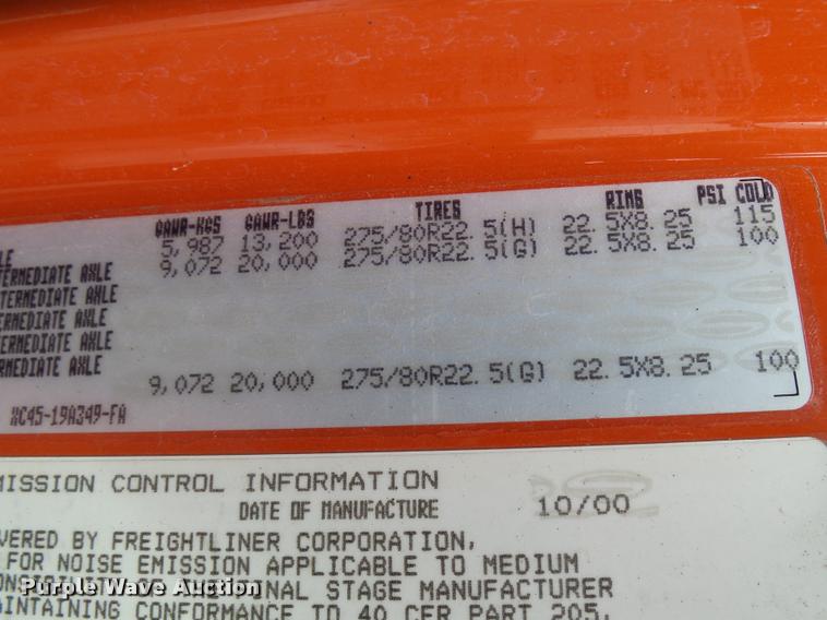 image for item L2658 2001 Sterling L7500 dump truck