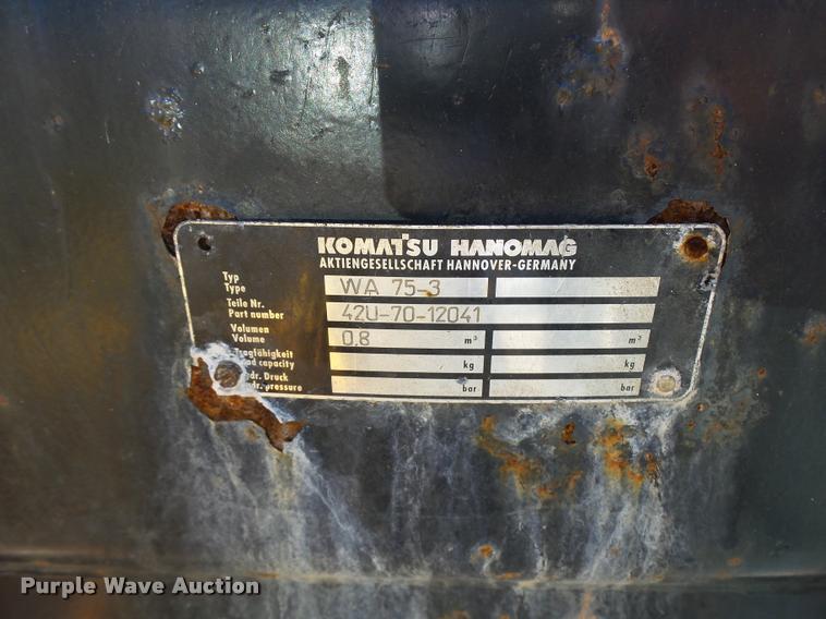 image for item L2660 2002 Komatsu WA75-3 wheel loader