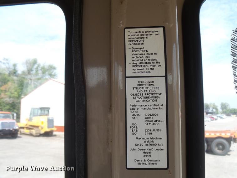 image for item L2670 1998 John Deere 244H wheel loader