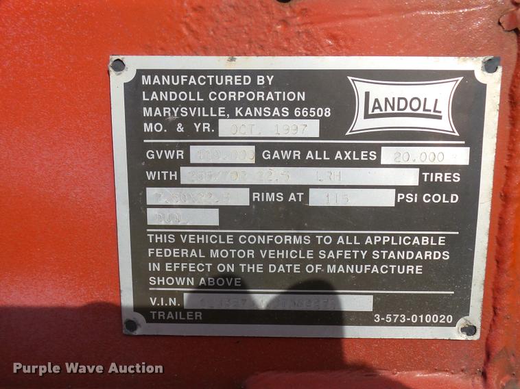 image for item L2676 1997 Landoll 327-48 lowboy equipment trailer