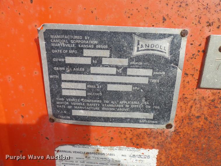image for item L2677 1998 Landoll tilt deck equipment trailer